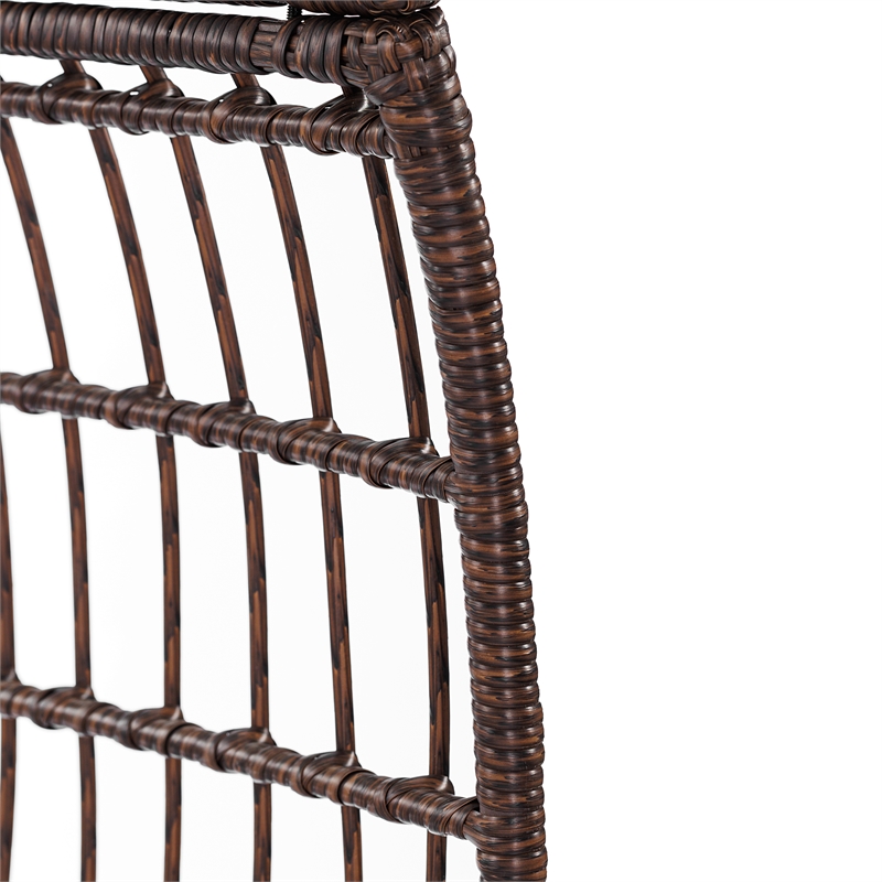 Commercial Indoor/Outdoor Wicker Swivel Lounge Chair with 4 Cushions in Brn/Crm