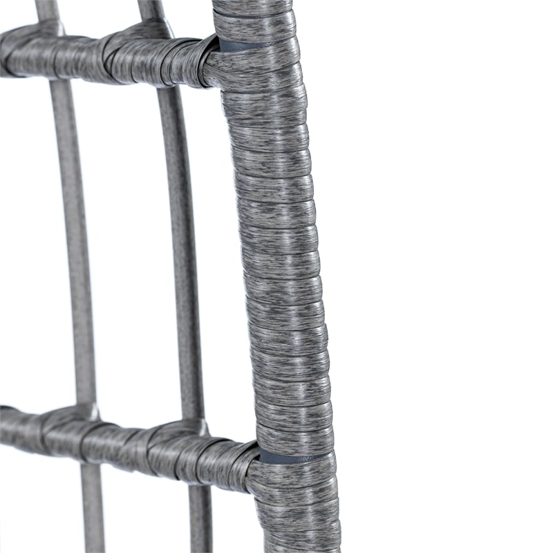 Commercial Indoor/Outdoor Wicker Swivel Lounge Chair with 4 Cushions in Gray