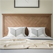 Contemporary Full Size Herring Bone Wooden Headboard Only Light Brown