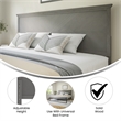 Contemporary King Size Herring Bone Wooden Headboard Only in Gray Wash