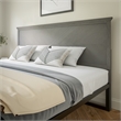 Contemporary King Size Herring Bone Wooden Headboard Only in Gray Wash