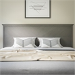 Contemporary King Size Herring Bone Wooden Headboard Only in Gray Wash