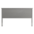 Contemporary King Size Herring Bone Wooden Headboard Only in Gray Wash