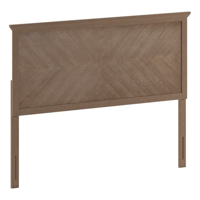 Contemporary Queen Size Herring Bone Wooden Headboard Only in Light Brown