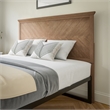 Contemporary Queen Size Herring Bone Wooden Headboard Only in Light Brown