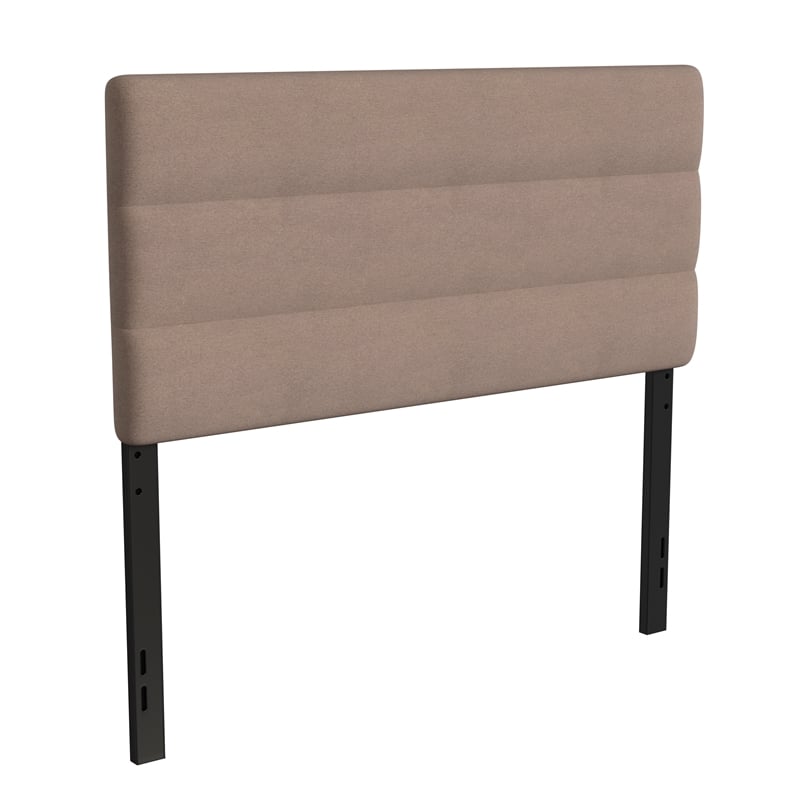 Universal Fit Tufted Upholstered Headboard in Taupe Fabric - Full