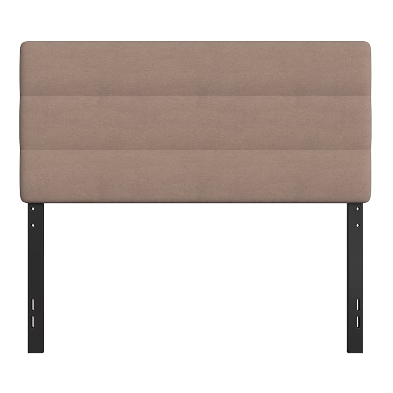 Universal Fit Tufted Upholstered Headboard in Taupe Fabric - Full