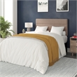 Universal Fit Tufted Upholstered Headboard in Taupe Fabric - Full