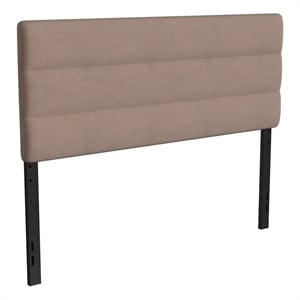 Universal Fit Tufted Upholstered Headboard in Taupe Fabric - Queen