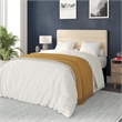 Universal Fit Tufted Upholstered Headboard in Cream Fabric - Full