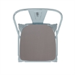 All-Weather Counter Height Stool with Poly Resin Seat - Green-Blue/Gray