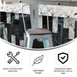 All-Weather Counter Height Stool with Poly Resin Seat - Green-Blue/Gray