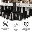 All-Weather Bar Height Stool with Poly Resin Seat - Black/Black