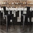 All-Weather Bar Height Stool with Poly Resin Seat - Black/Black