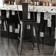 All-Weather Bar Height Stool with Poly Resin Seat - Black/Black
