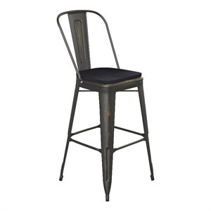 All-Weather Bar Height Stool with Poly Resin Seat - Copper/Black