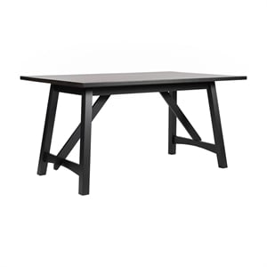 Solid Wood 60&quot Commercial Grade Trestle Base Dining Table in Antique Gray