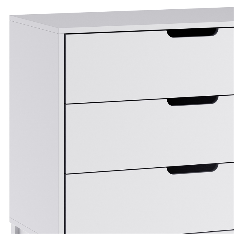 Wooden 3-Drawer Dresser with Smooth Bearing Slides for Kids Bedroom in White