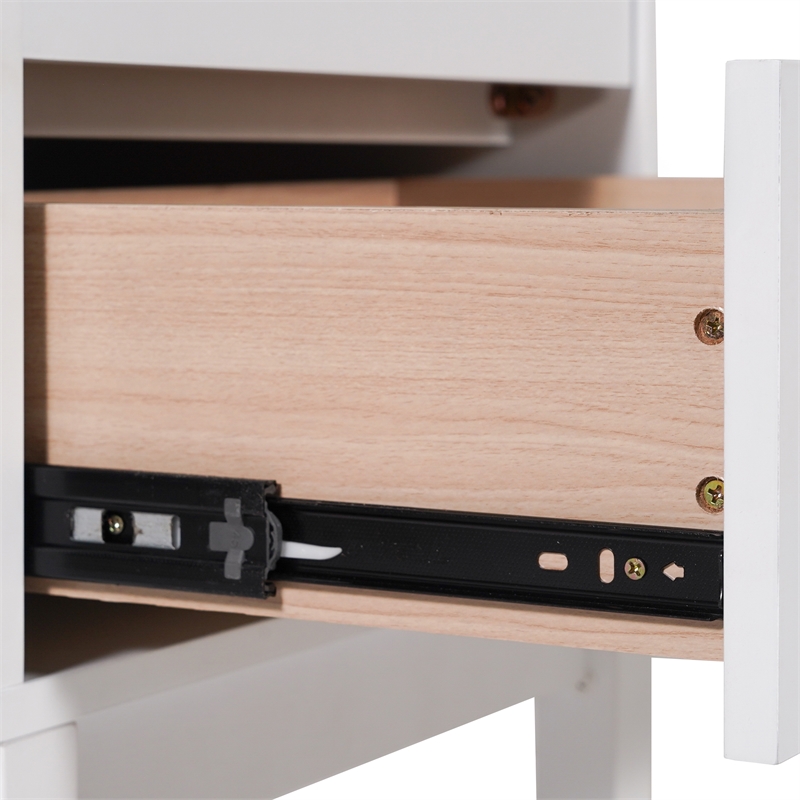 Wooden 3-Drawer Dresser with Smooth Bearing Slides for Kids Bedroom in White