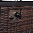 Outdoor 50 000 BTU Fire Table with Steel Top and Wicker Base-Black/Espresso