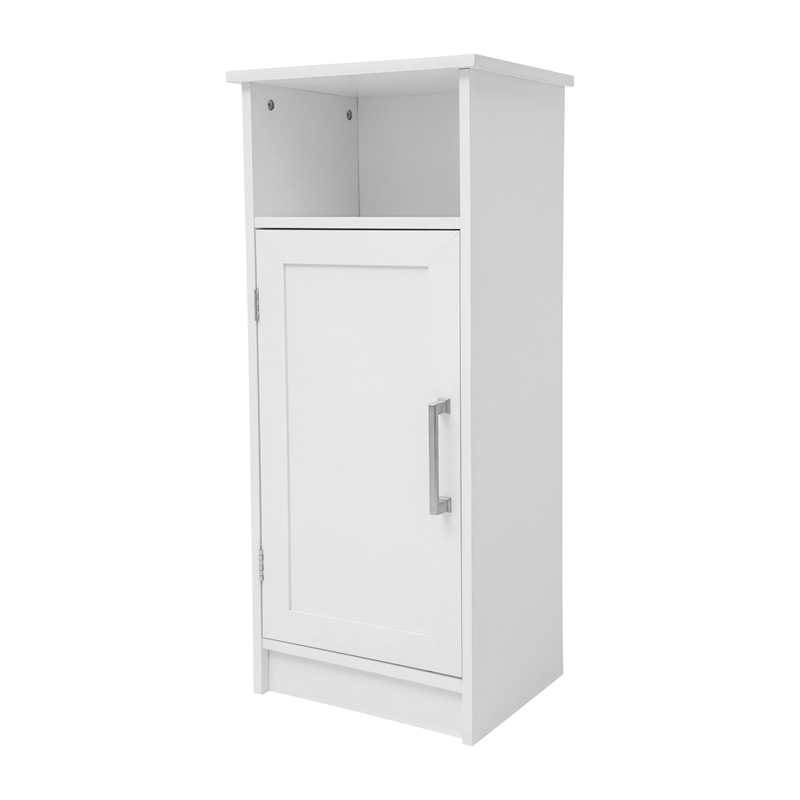 Modern Bathroom Storage Cabinet with Magnetic Close Door and 3 shelves - White