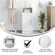 Modern Bathroom Storage Cabinet with Magnetic Close Door and 3 shelves - White