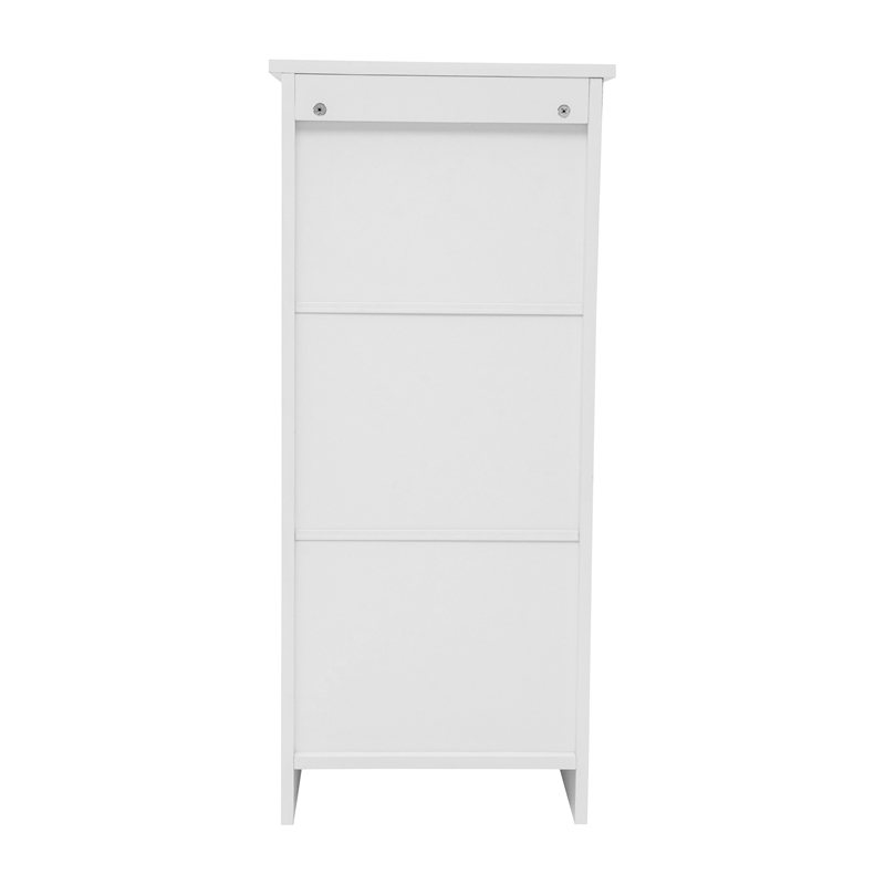 Modern Bathroom Storage Cabinet with Magnetic Close Door and 3 shelves - White