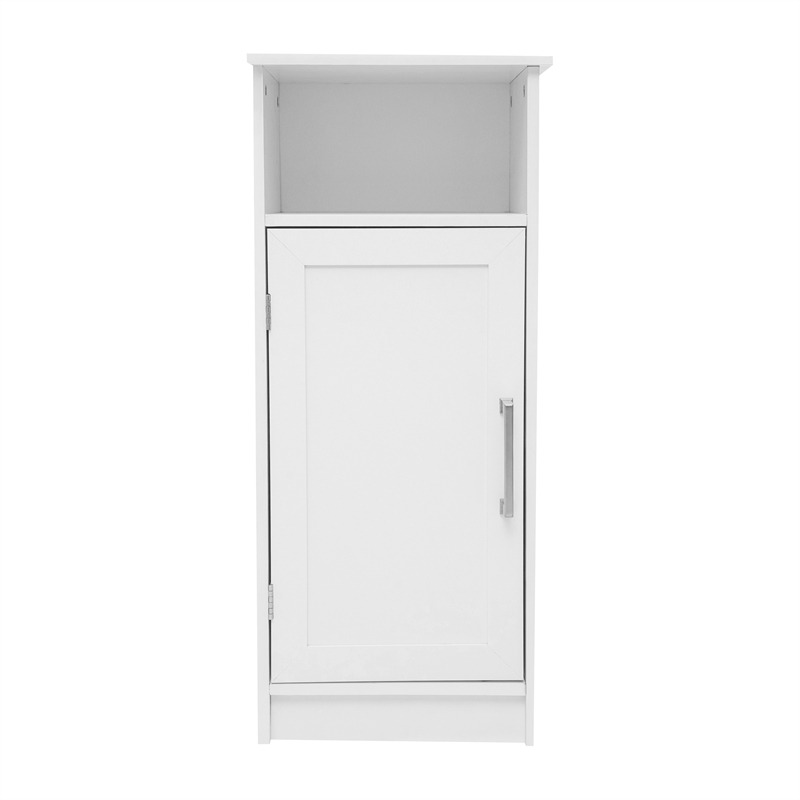 Modern Bathroom Storage Cabinet with Magnetic Close Door and 3 shelves - White