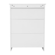 Modern Bathroom Storage Cabinet with 2 Magnetic Close Doors and Shelves - White