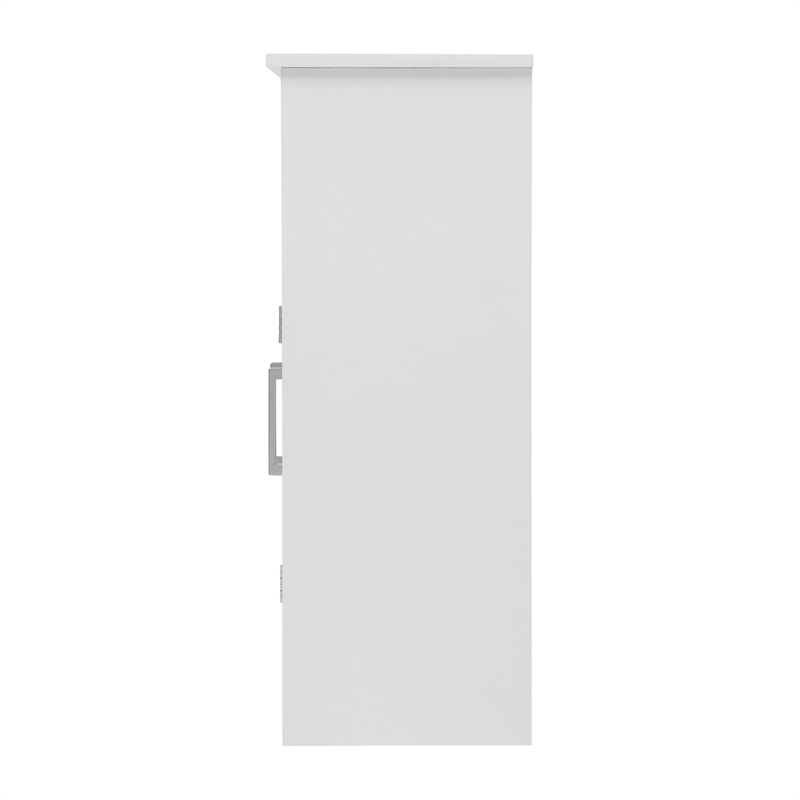 Modern Bathroom Storage Cabinet with 2 Magnetic Close Doors and Shelves - White