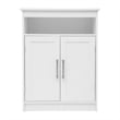 Modern Bathroom Storage Cabinet with 2 Magnetic Close Doors and Shelves - White