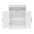 Modern Bathroom Storage Cabinet with 2 Magnetic Close Doors and Shelves - White