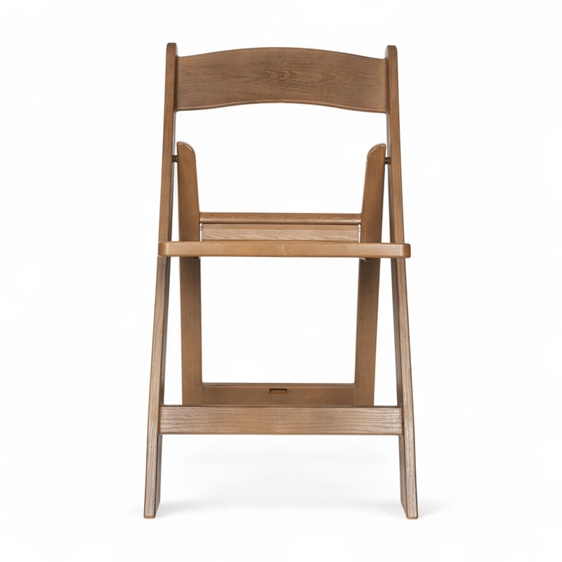 Indoor/Outdoor Lightweight Wood Look Resin Folding Event Chair in Chestnut