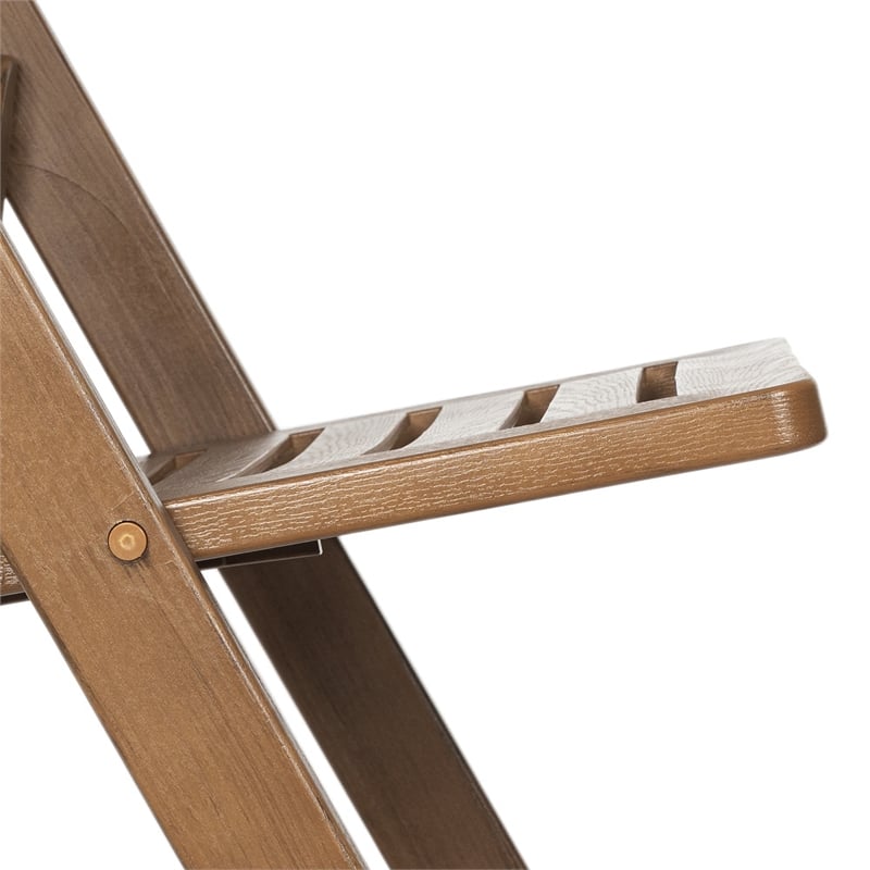 Indoor/Outdoor Lightweight Wood Look Resin Folding Event Chair in Chestnut