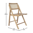 2 Pack Commercial Cane Rattan Folding Chairs - Wood Backs and Seats - Natural