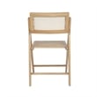 2 Pack Commercial Cane Rattan Folding Chairs - Wood Backs and Seats - Natural