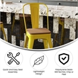 All-Weather Commercial Counter Stool with Removable Back/Poly Seat-Yellow/Teak