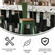 All-Weather Commercial Bar Stool with Removable Back/Poly Seat-Green/Teak