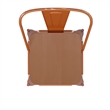 All-Weather Commercial Bar Stool with Removable Back/Poly Seat-Orange/Teak
