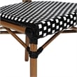 2 PK All-Weather Commercial Paris Chair with Natural Metal Frame-Black/White