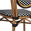 2 PK All-Weather Commercial Paris Chair with Natural Metal Frame-Black/White