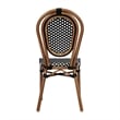 2 PK All-Weather Commercial Paris Chair with Natural Metal Frame-Black/White
