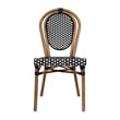 2 PK All-Weather Commercial Paris Chair with Natural Metal Frame-Black/White
