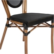 2 Pack All-Weather Commercial Paris Chairs with Natural Metal Frames-Black