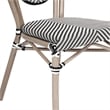 2 All-Weather Commercial Paris Chairs with LT Natural Metal Frame-Black/White