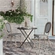 2 All-Weather Commercial Paris Chairs with LT Natural Metal Frame-Black/White