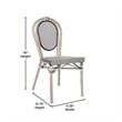 2 All-Weather Commercial Paris Chairs with LT Natural Metal Frame-Black/White