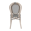 2 All-Weather Commercial Paris Chairs with LT Natural Metal Frame-Black/White