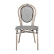 2 All-Weather Commercial Paris Chairs with LT Natural Metal Frame-Black/White