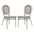 2 All-Weather Commercial Paris Chairs with LT Natural Metal Frame-Black/White